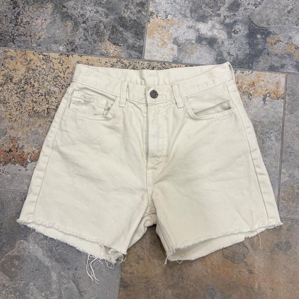 Brandy-melville Women's Cream and Tan Shorts